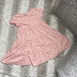 Hanna Andersson pink dress girls size 8 pastel hearts girlhoodcore summer